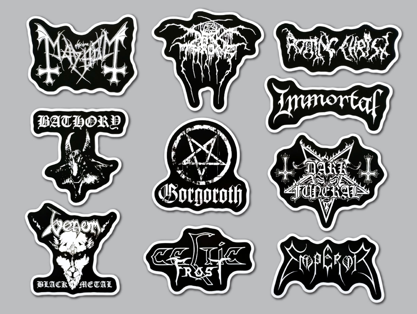 Black Metal Sticker Pack (10 Stickers) Set 1
