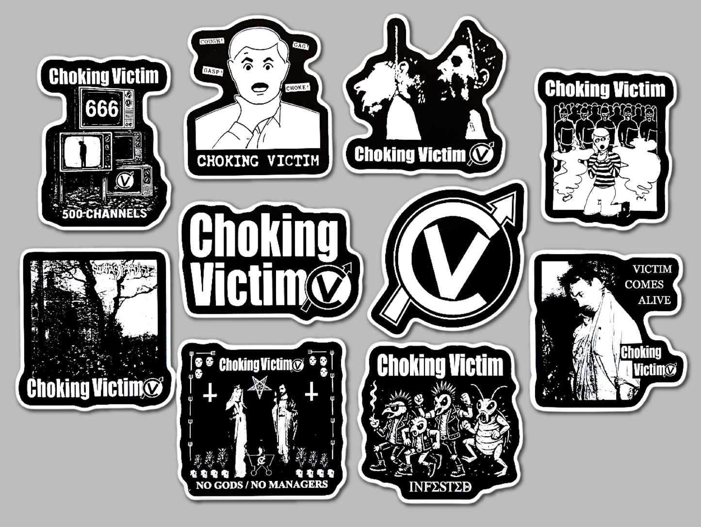 Choking Victim Sticker Pack (10 Stickers)