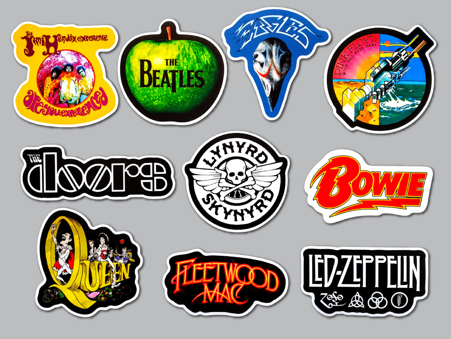 Classic Rock Sticker Pack (10 Stickers) Set 1