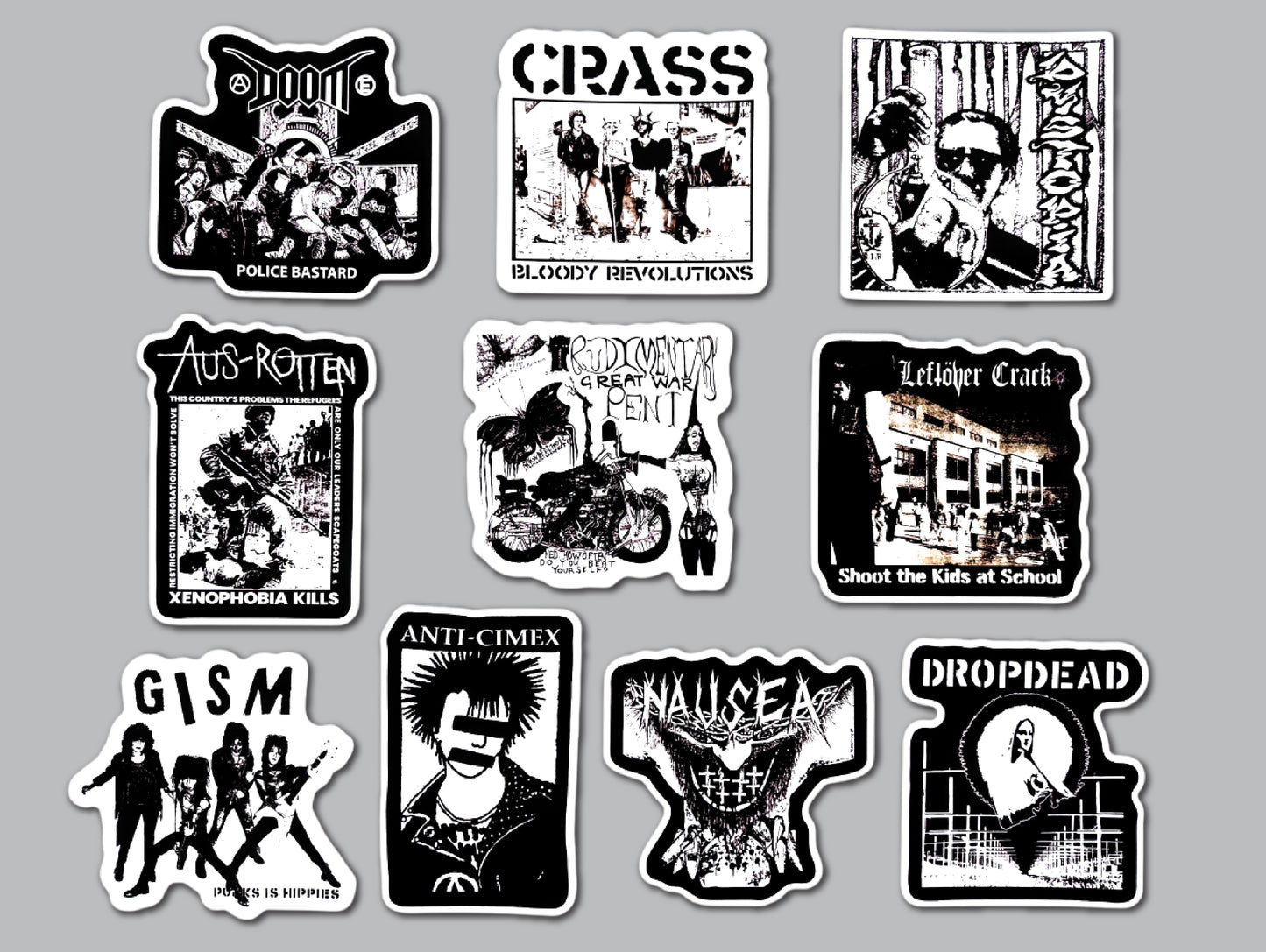 Crust Punk Sticker Pack (10 Stickers) SET 15