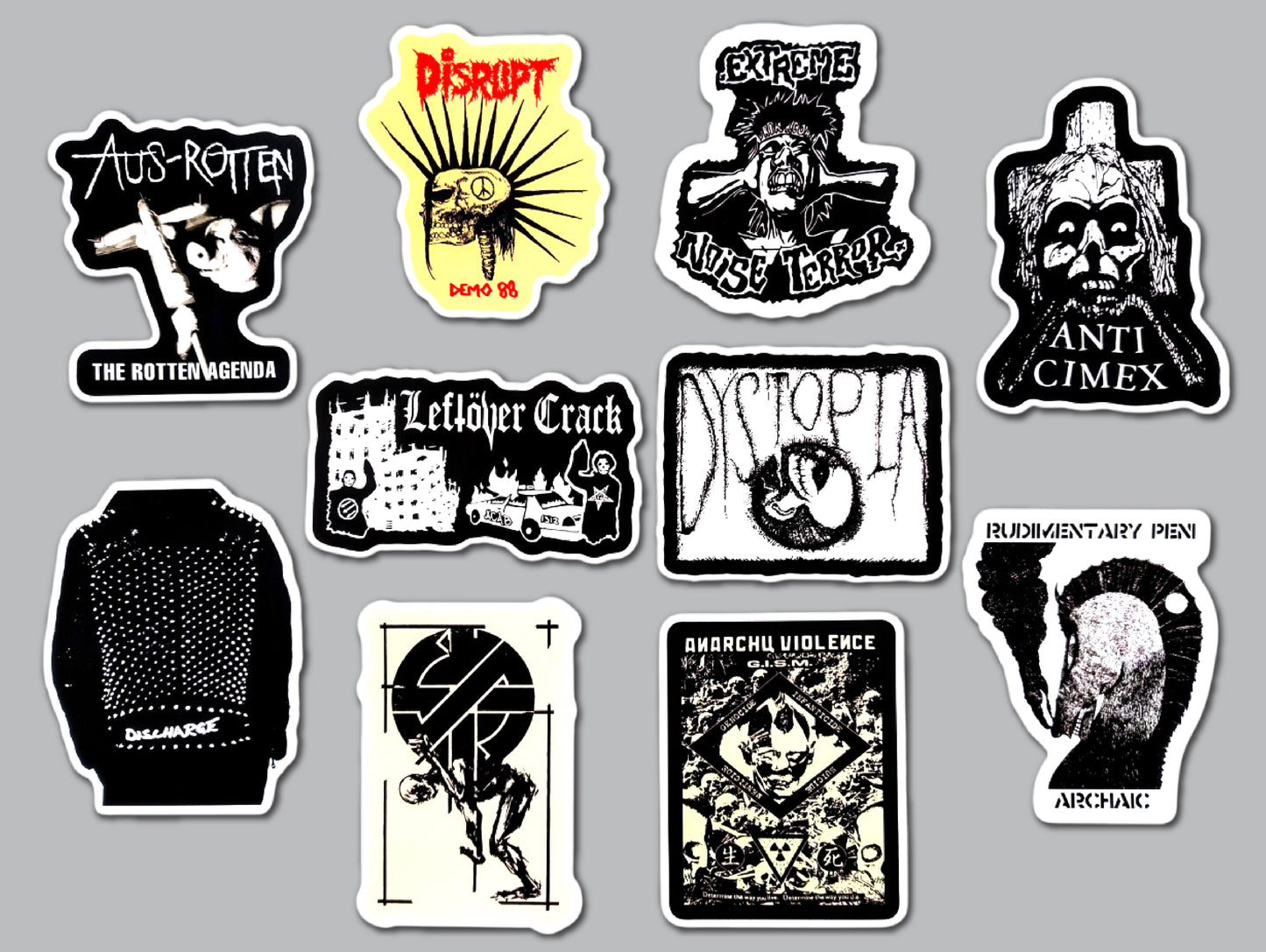 Crust Punk Sticker Pack (10 Stickers) SET 18