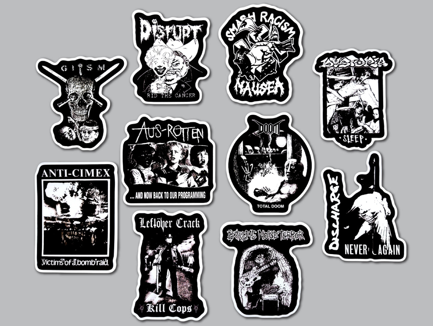 Crust Punk Sticker Pack (10 Stickers) SET 19