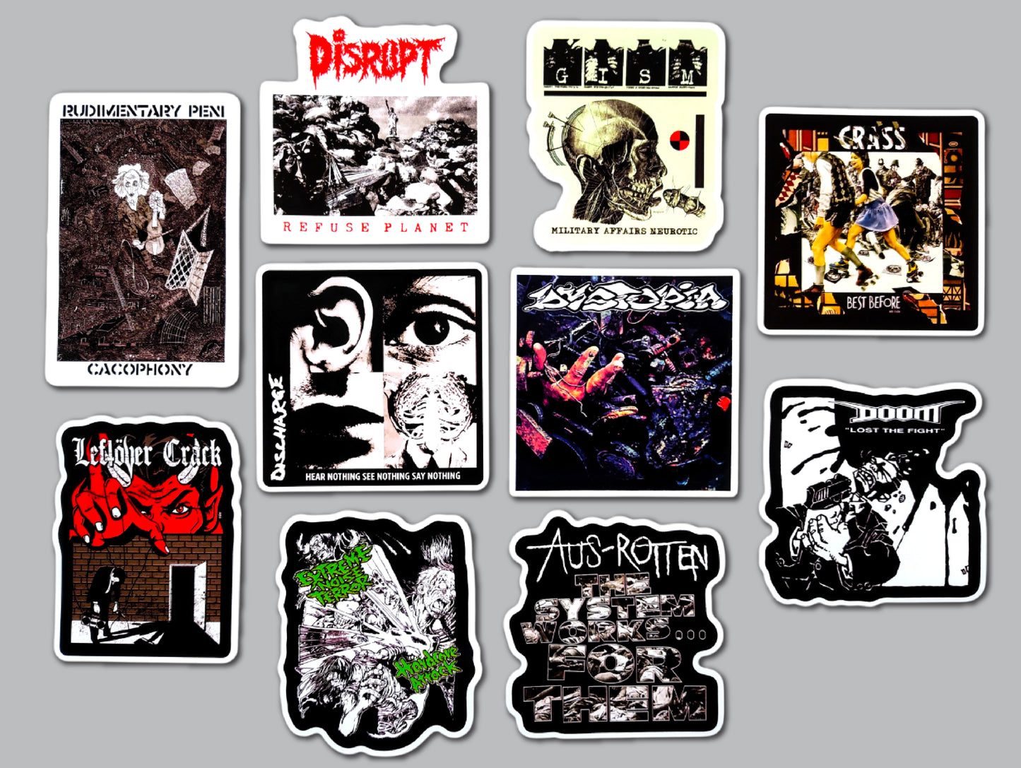 Crust Punk Sticker Pack (10 Stickers) SET 21