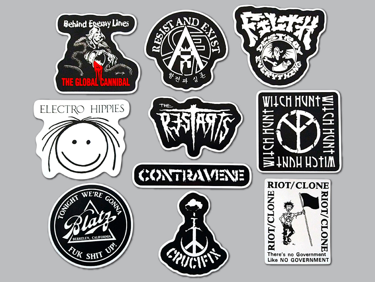 Crust Punk Sticker Pack (10 Stickers) SET 3