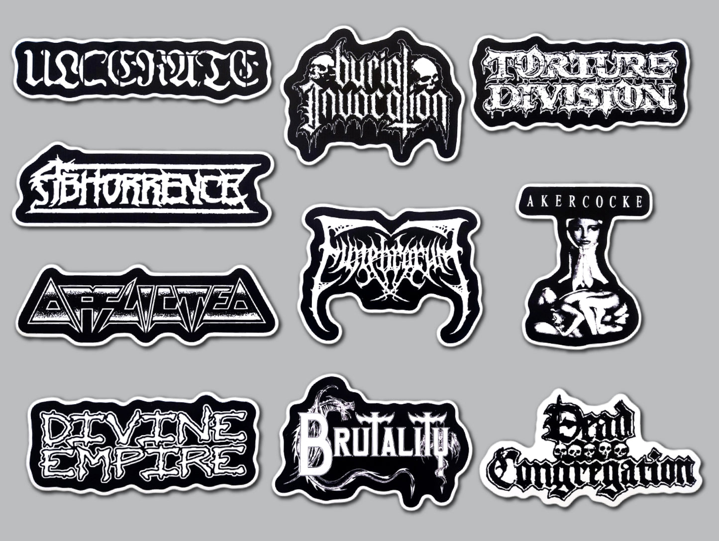 Death Metal Sticker Pack (10 Stickers) Set 13
