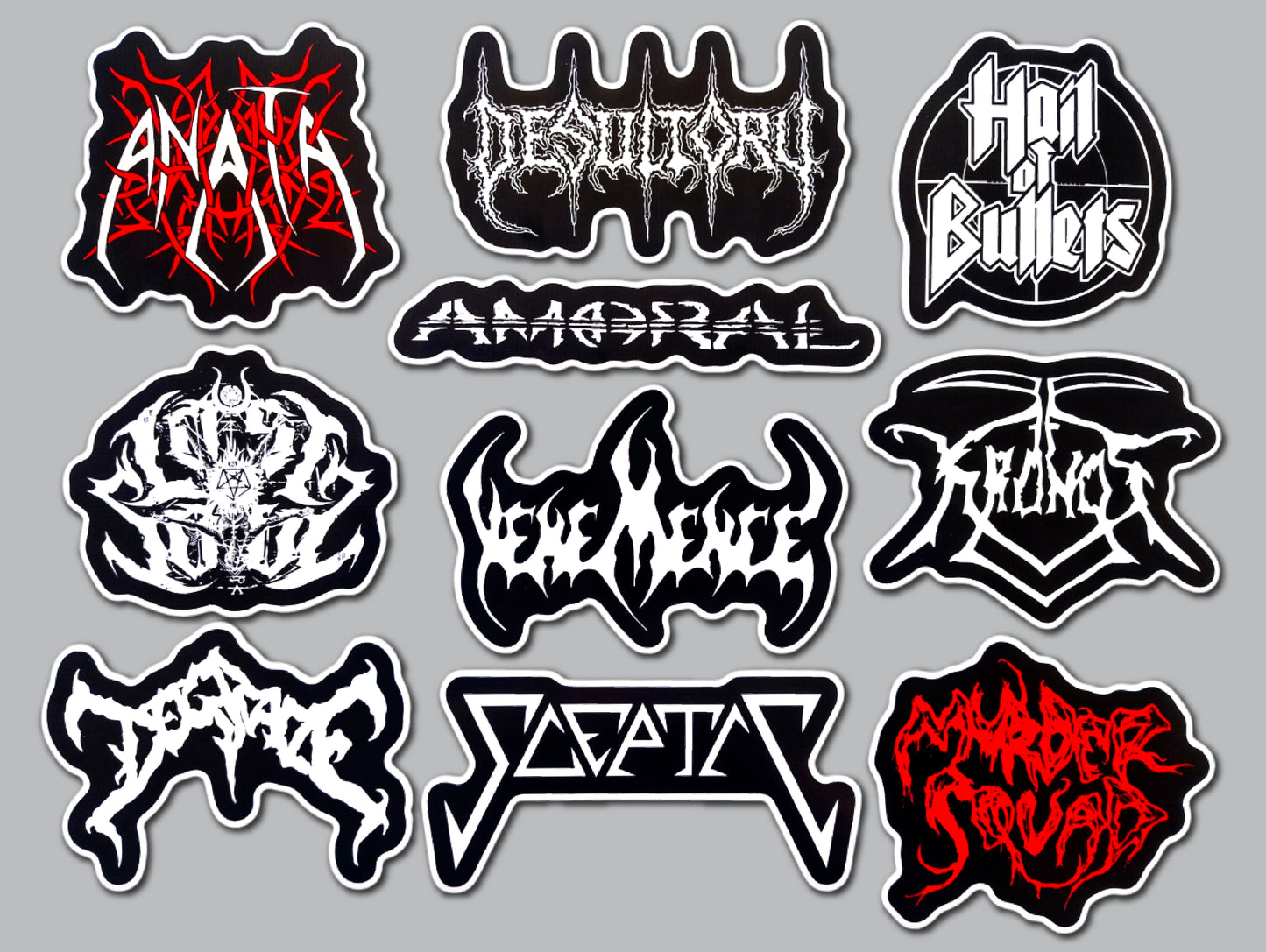 Death Metal Sticker Pack (10 Stickers) Set 15