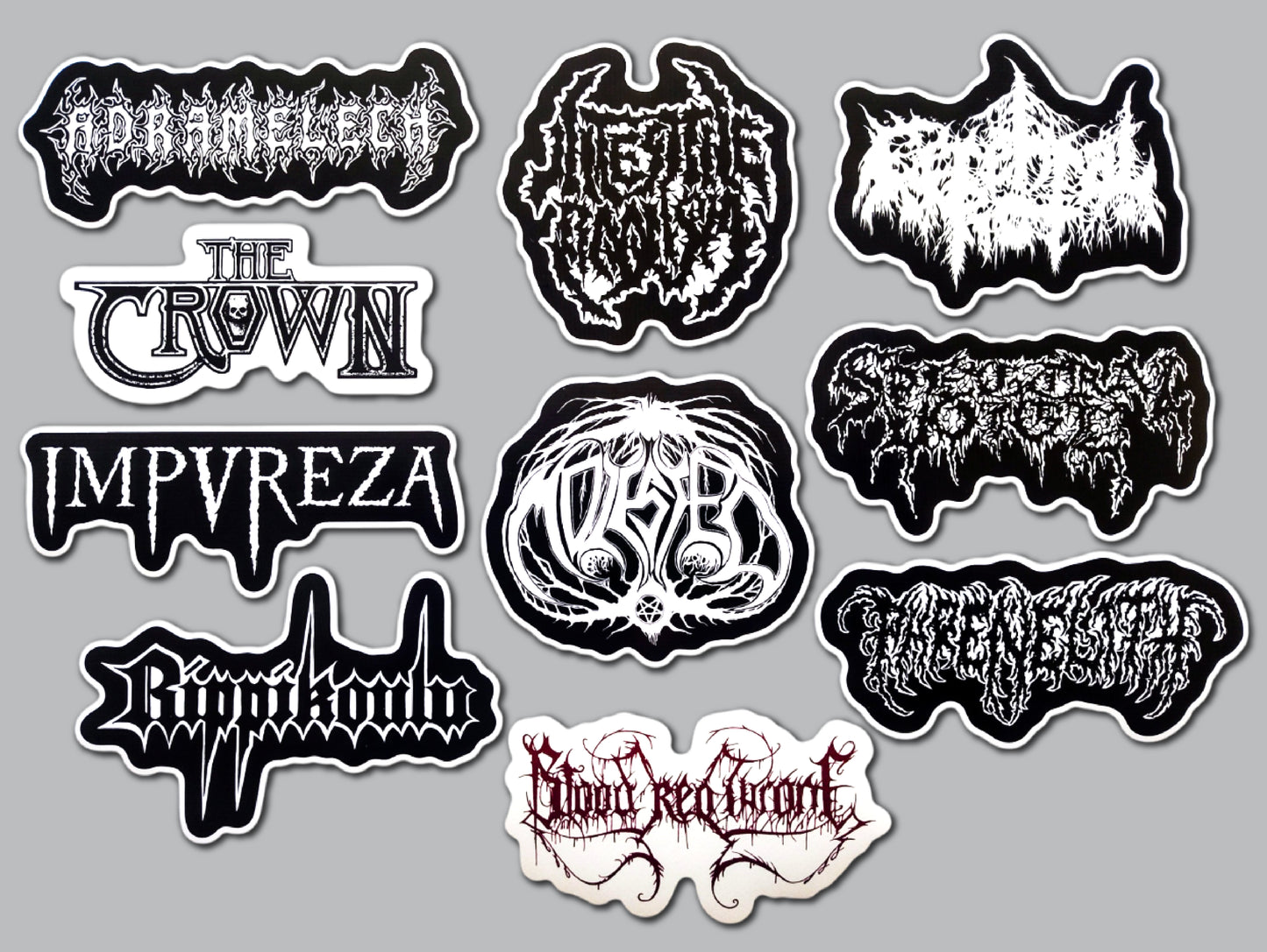 Death Metal Sticker Pack (10 Stickers) Set 17