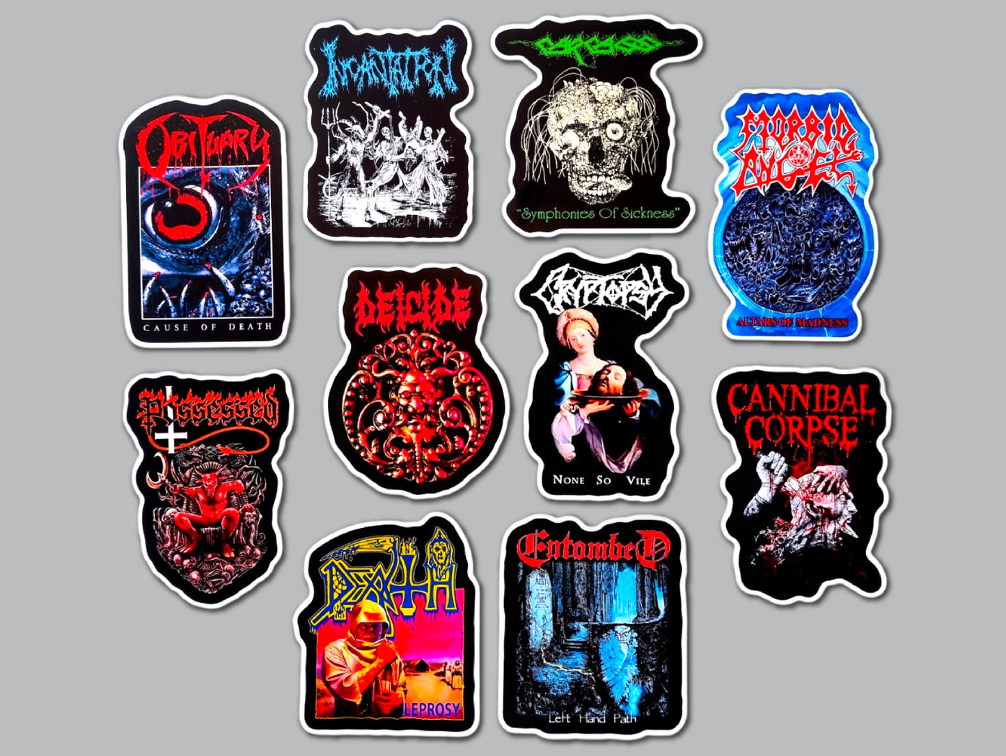 Death Metal Sticker Pack (10 Stickers) Set 9