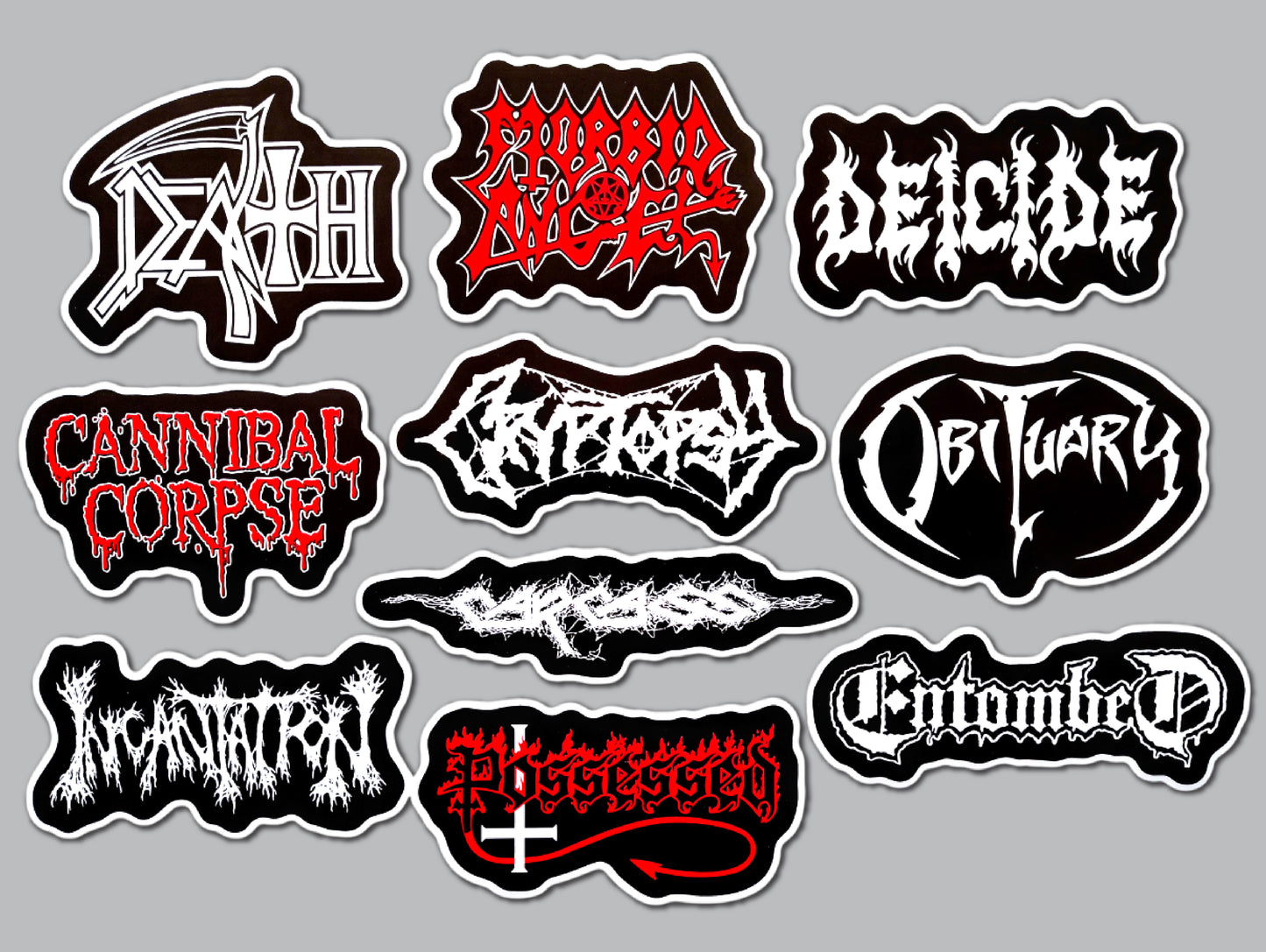 Death Metal Sticker Pack (10 Stickers) Set 1