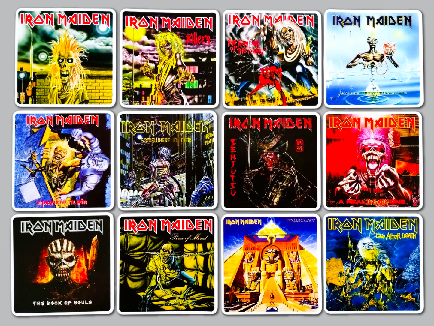 Iron Maiden Album Cover Sticker Pack (12 Stickers)
