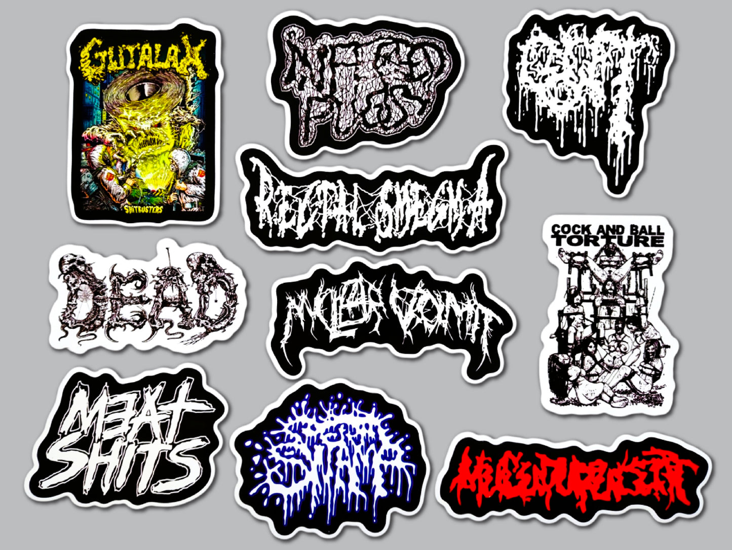 Grindcore / Pornogrind Sticker Pack (10 Stickers) SET 6