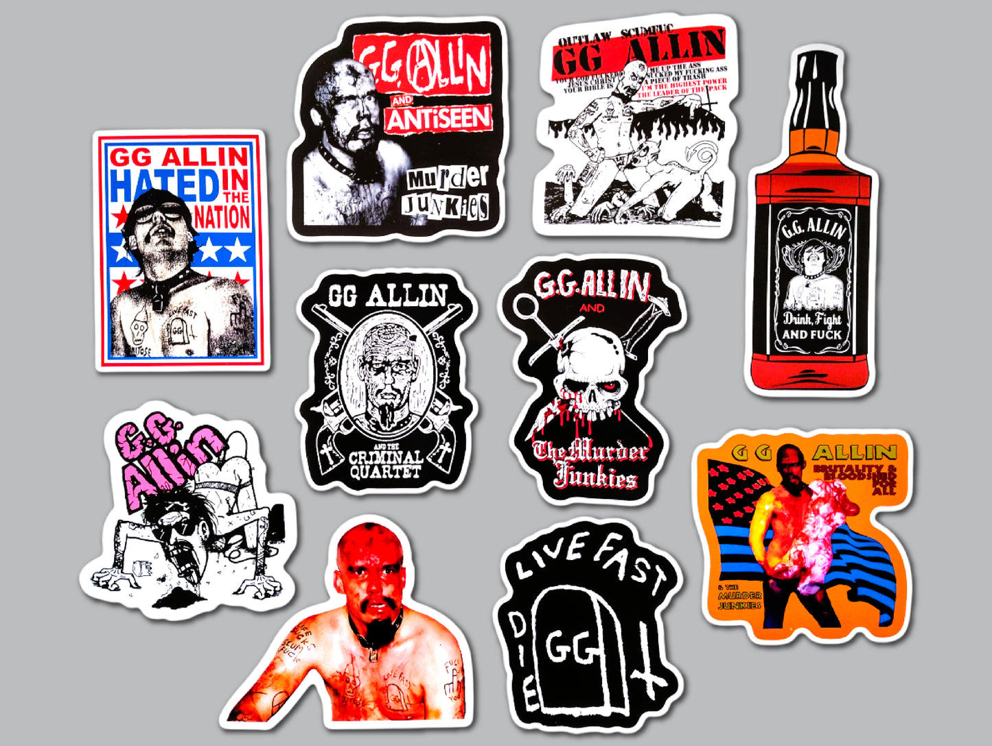 GG Allin Sticker Pack (10 Stickers)