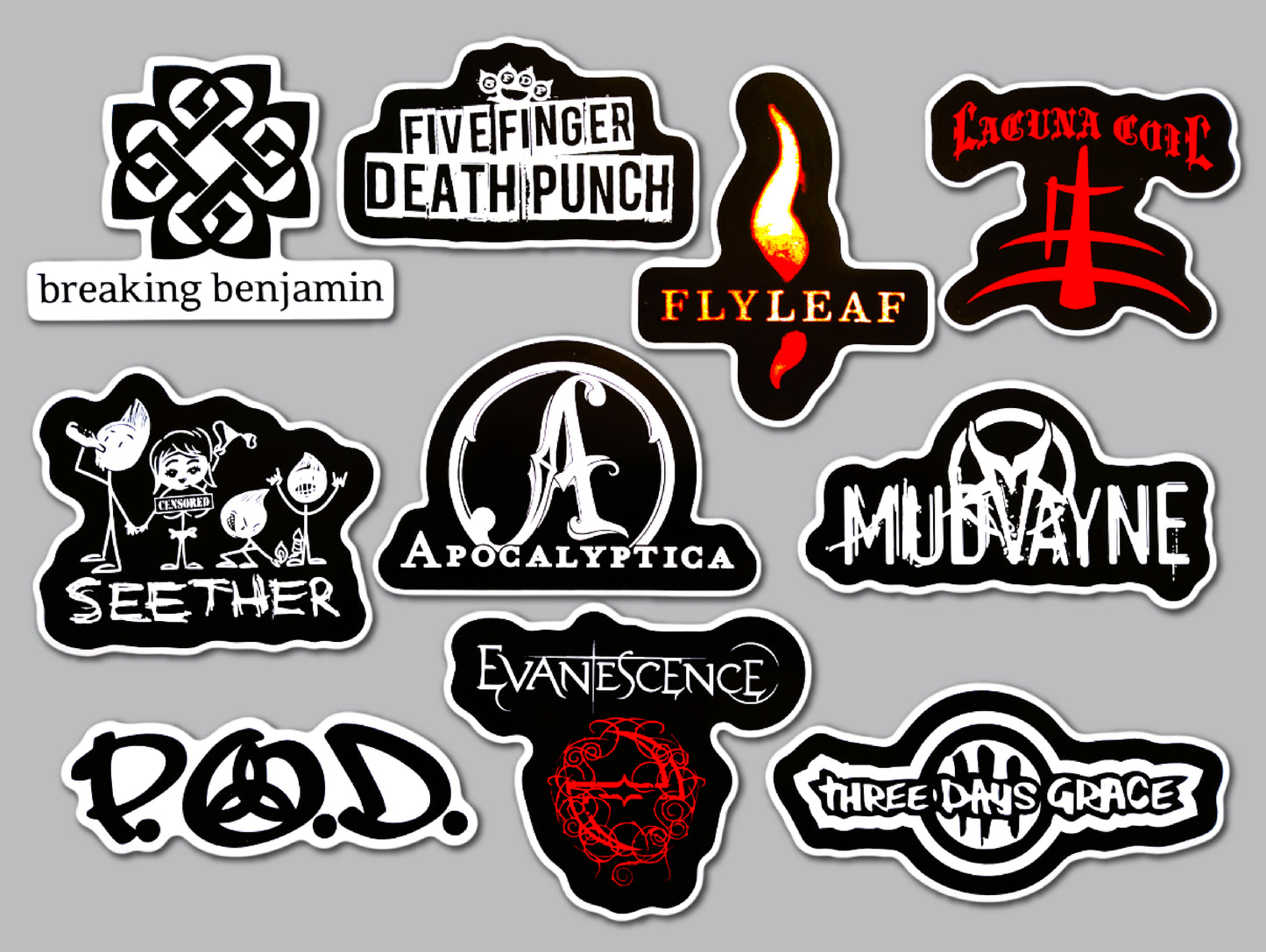 Nu Metal Sticker Pack (10 Stickers) Set 2