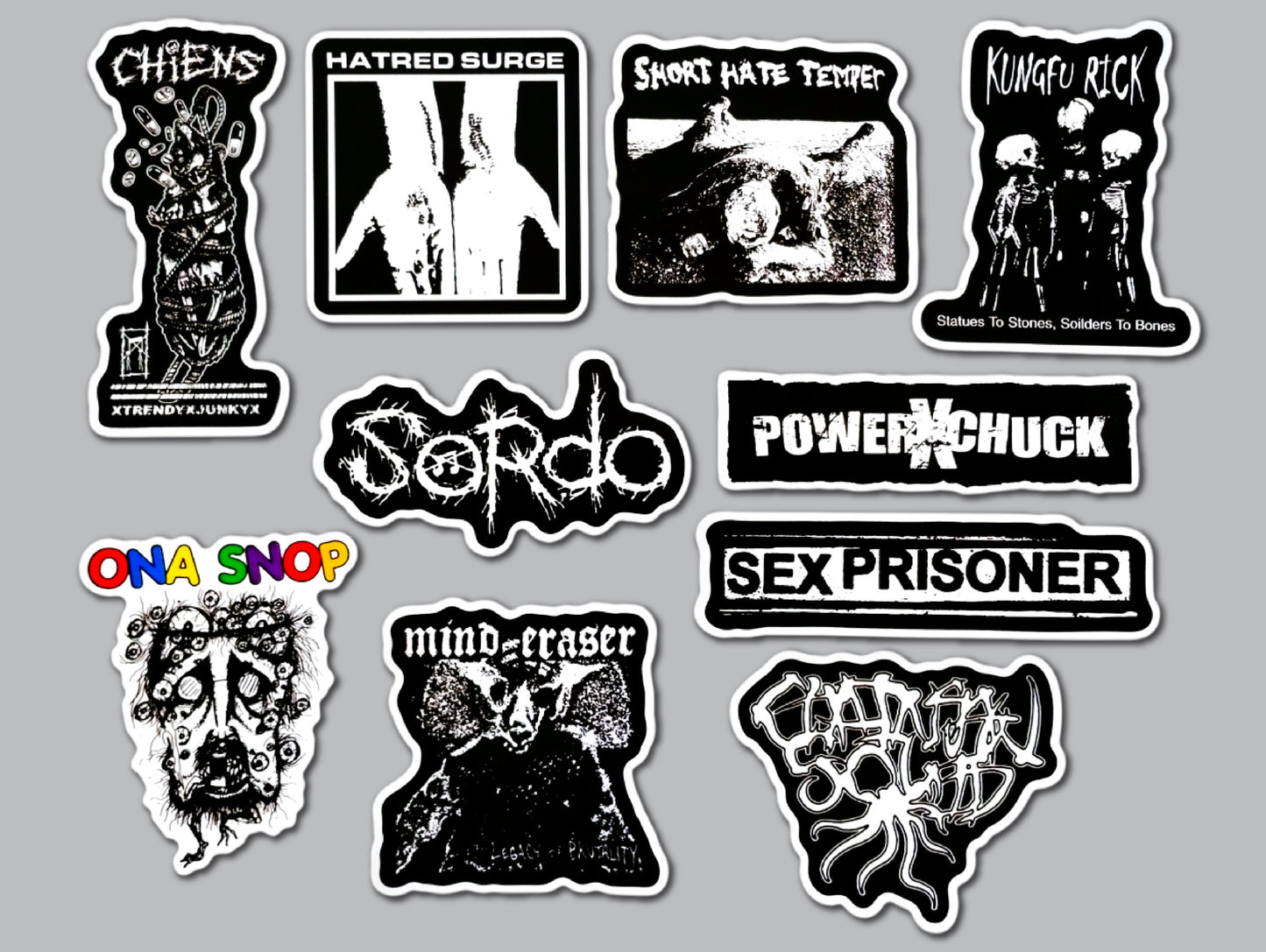 Powerviolence / Fastcore Sticker Pack (10 Stickers) SET 4