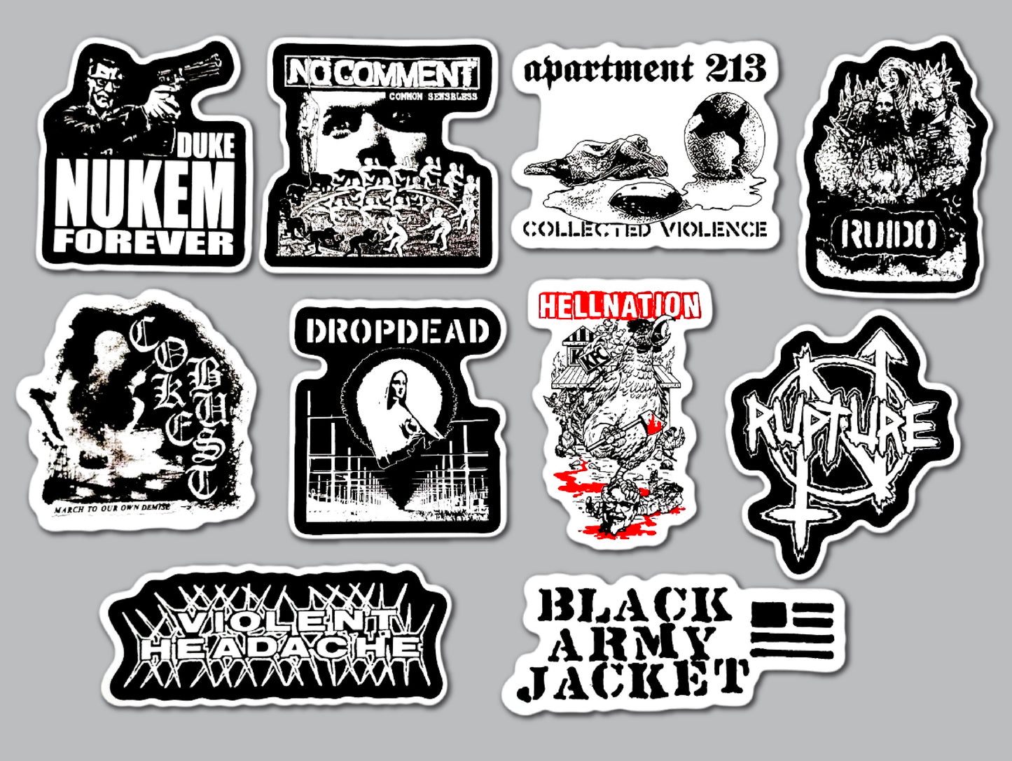 Powerviolence / Fastcore Sticker Pack (10 Stickers) SET 5
