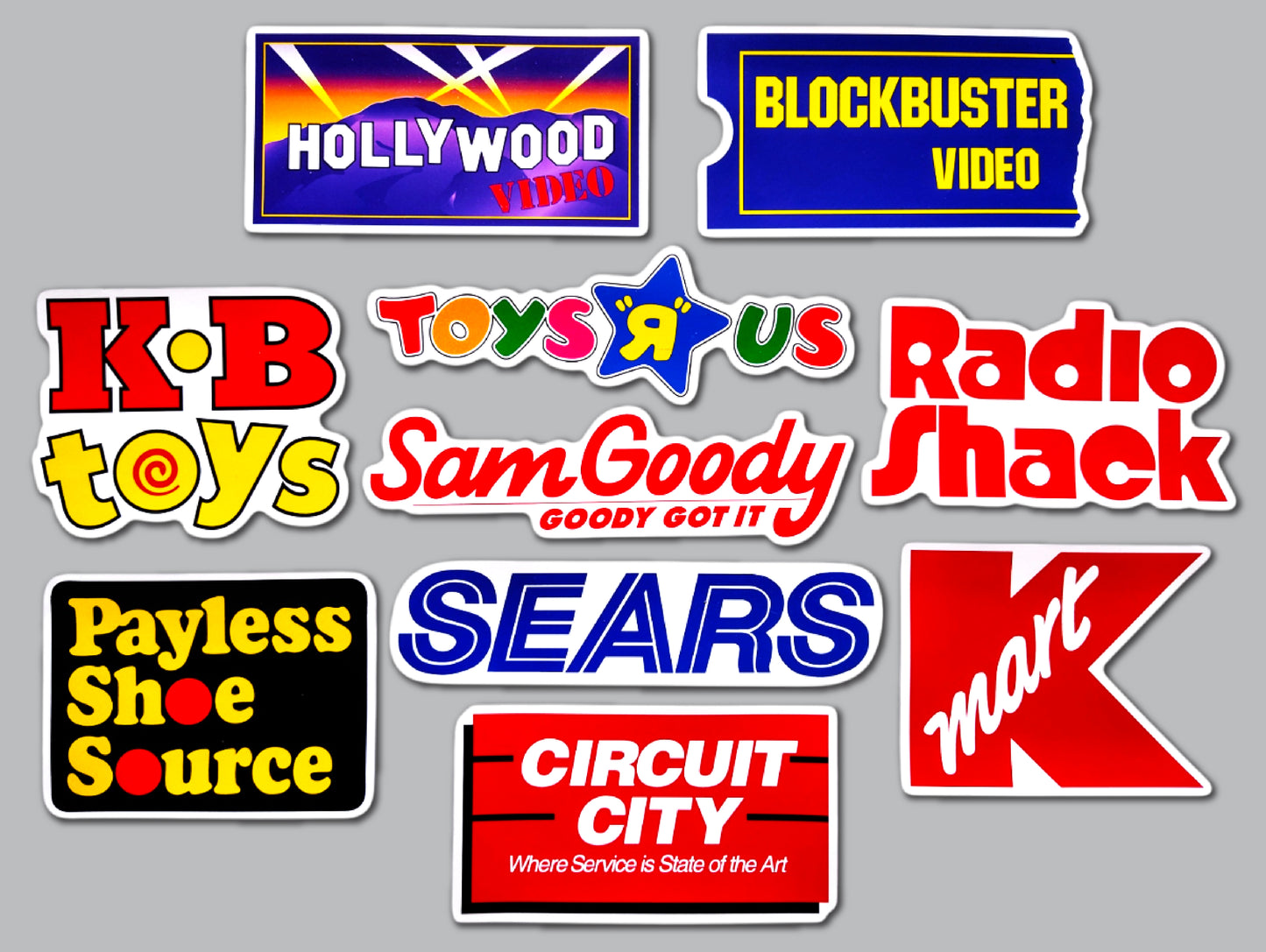 Retro Defunct Store Brands Sticker Pack (10 Stickers)