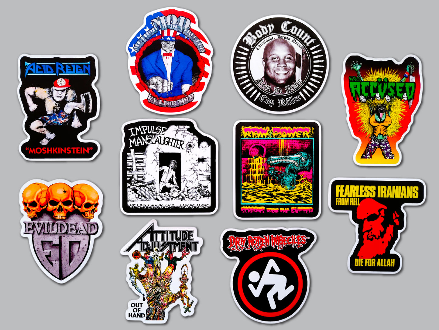 Thrash Metal Sticker Pack (10 Stickers) Set 4