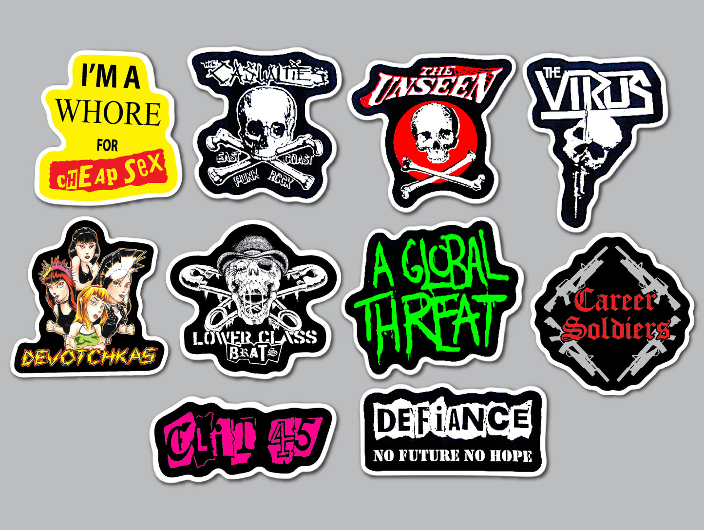 Street Punk / Punkcore Sticker Pack (10 Stickers)