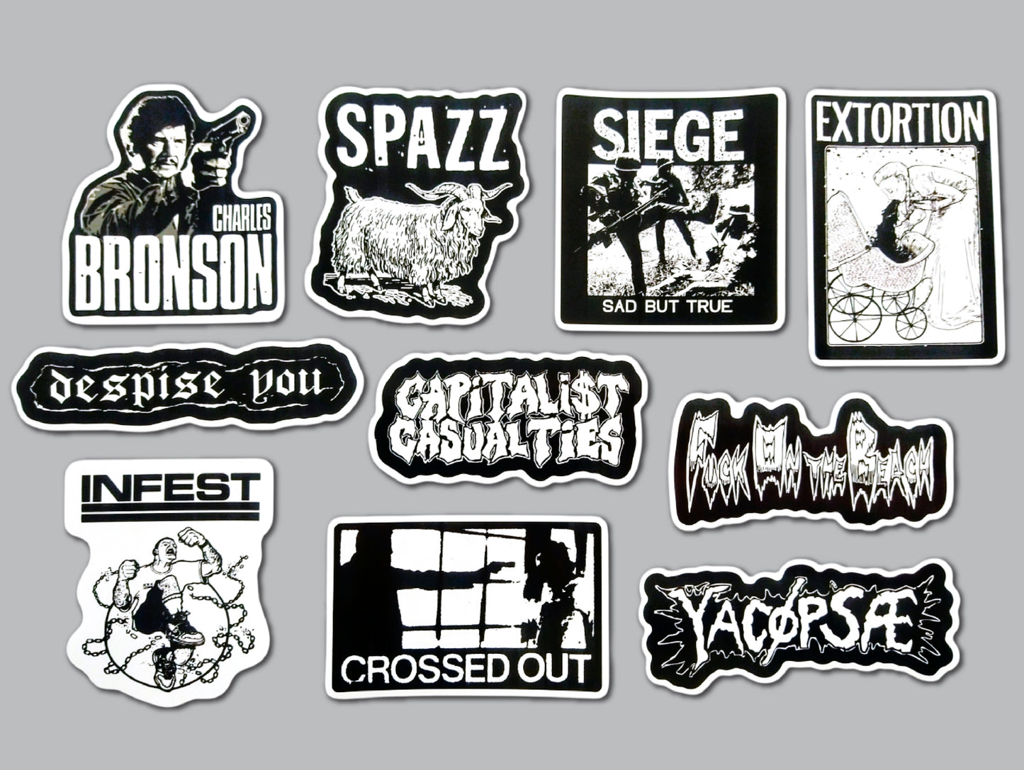 Powerviolence / Fastcore Sticker Pack (10 Stickers) SET 1