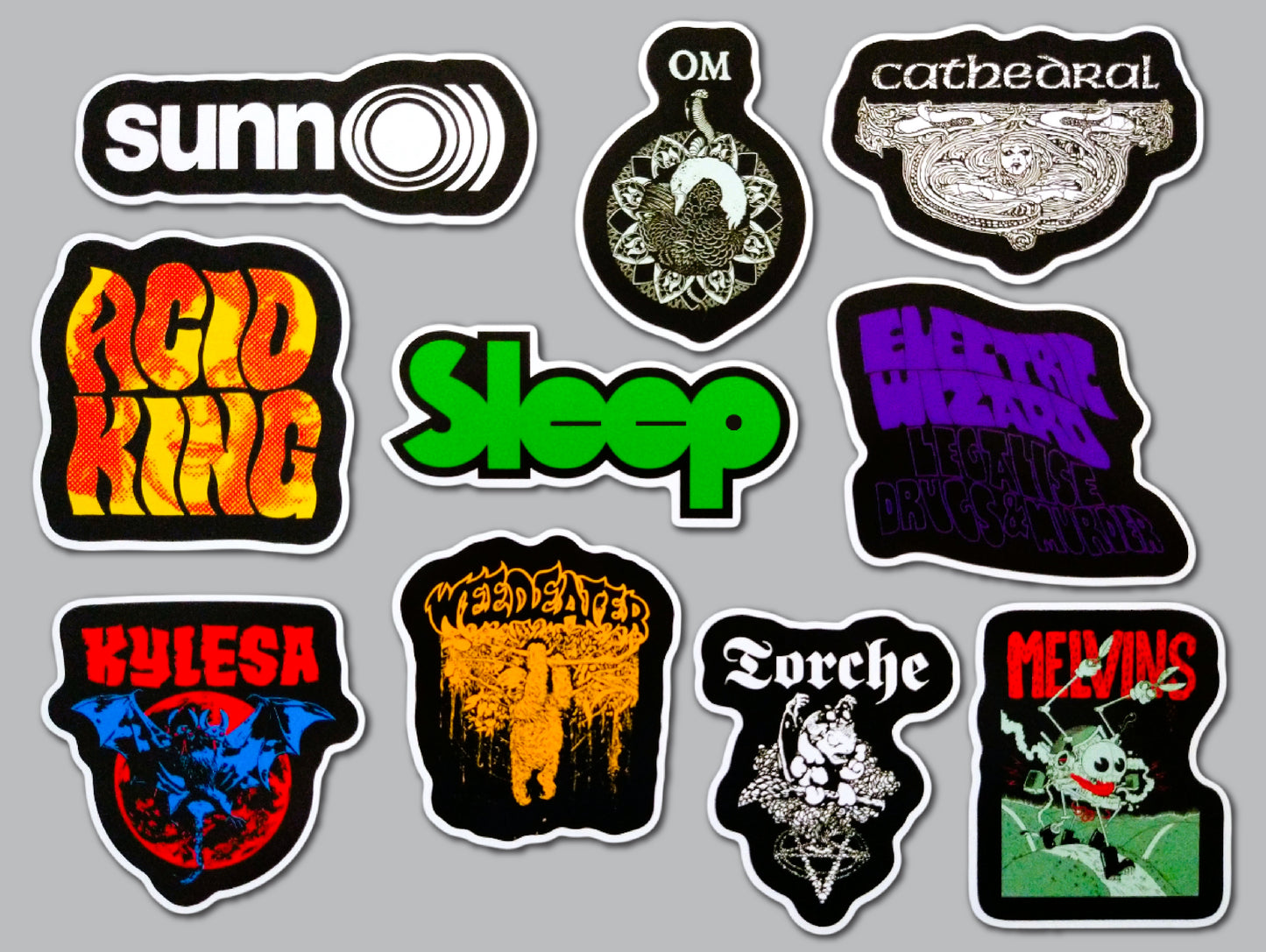 Stoner Metal / Sludge / Doom Sticker Pack (10 Stickers) SET 1