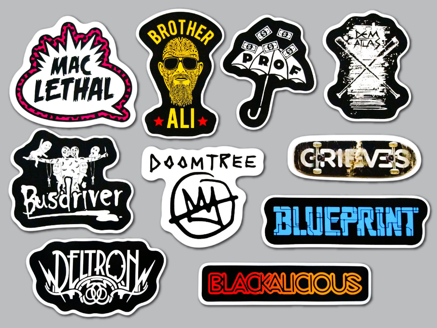 Underground Hip-Hop Sticker Pack (10 Stickers) Set 4