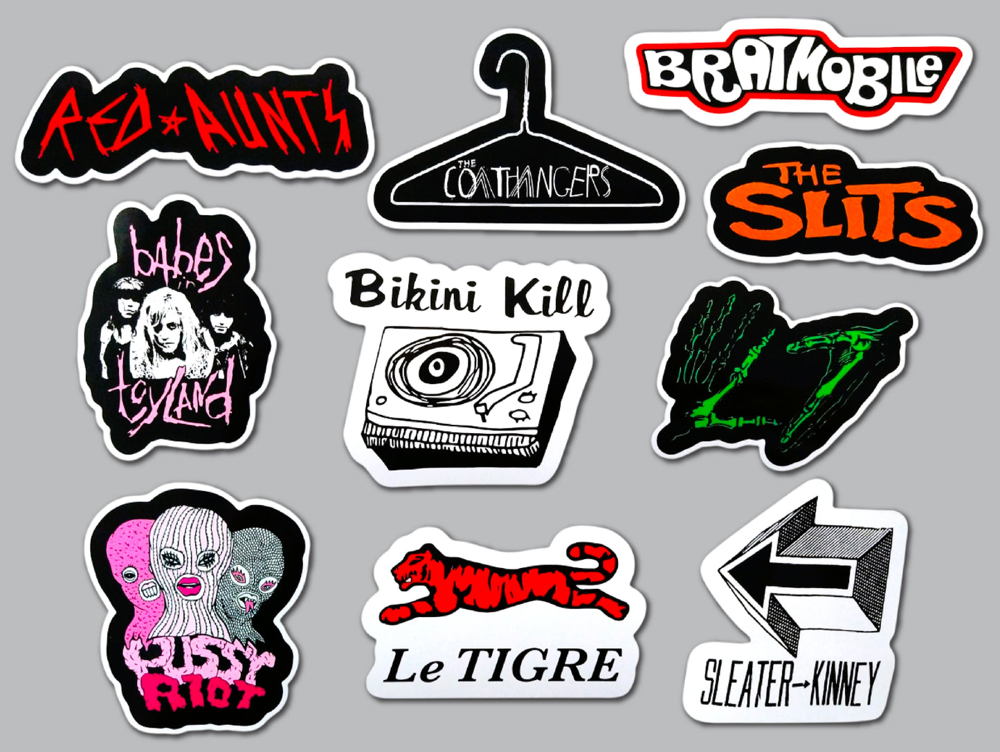 Riot Grrrl Punk Sticker Pack (10 Stickers) SET 1