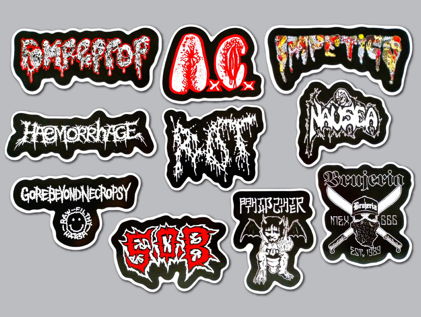 Grindcore Sticker Pack (10 Stickers) SET 3