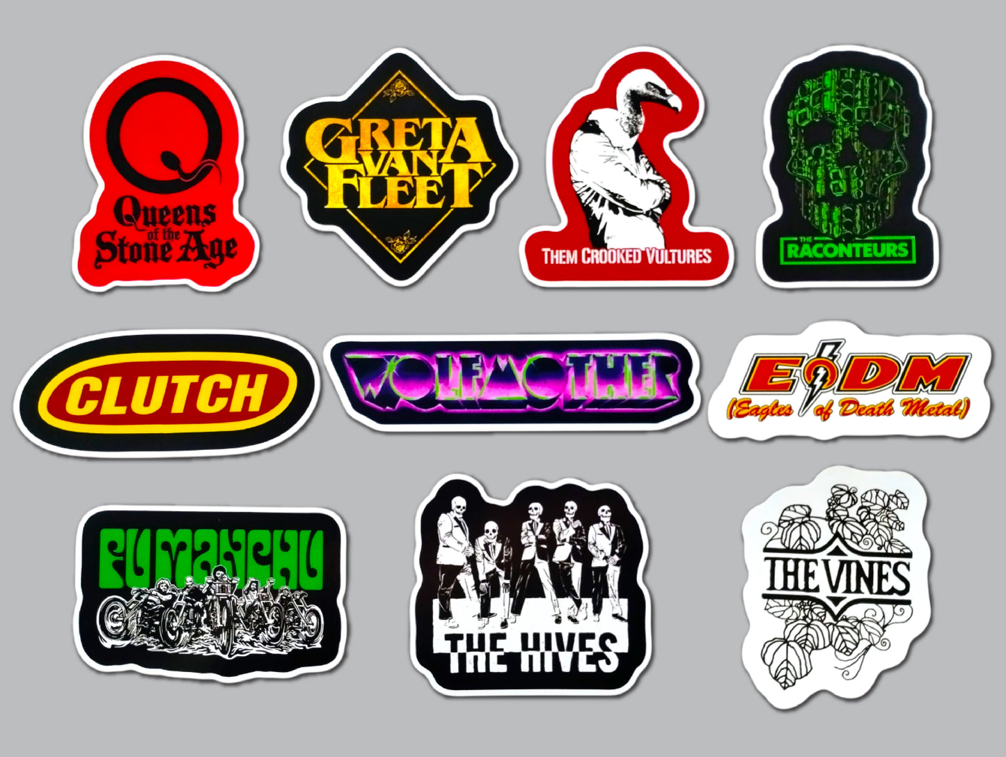Modern Rock / Pop Rock Sticker Pack (10 Stickers) Set 1