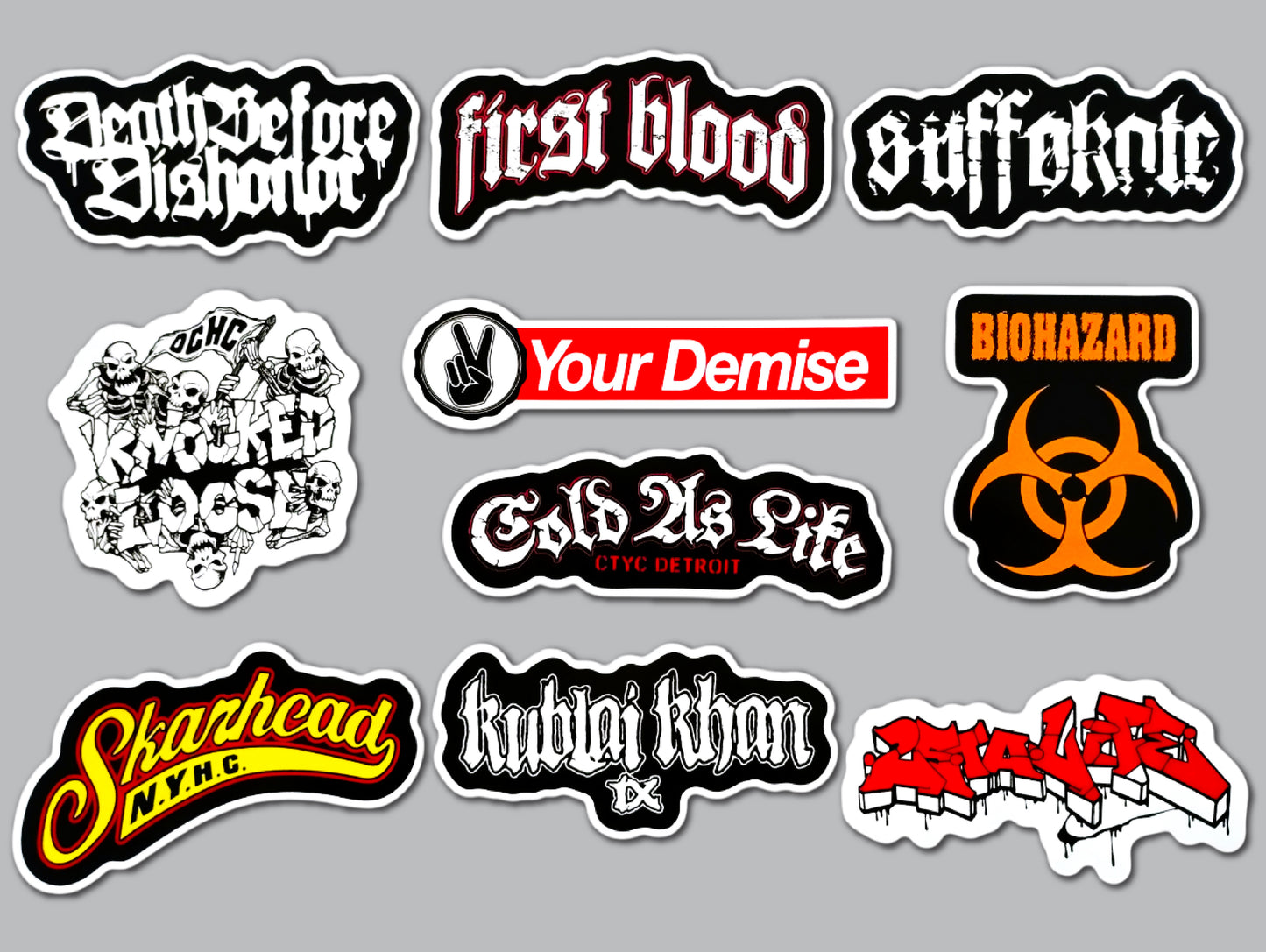 Hardcore / Punk / Metal Sticker Pack (10 Stickers) SET 3