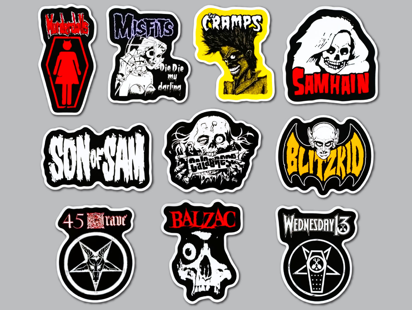 Horror Punk / Goth Punk Sticker Pack (10 Stickers) SET 1