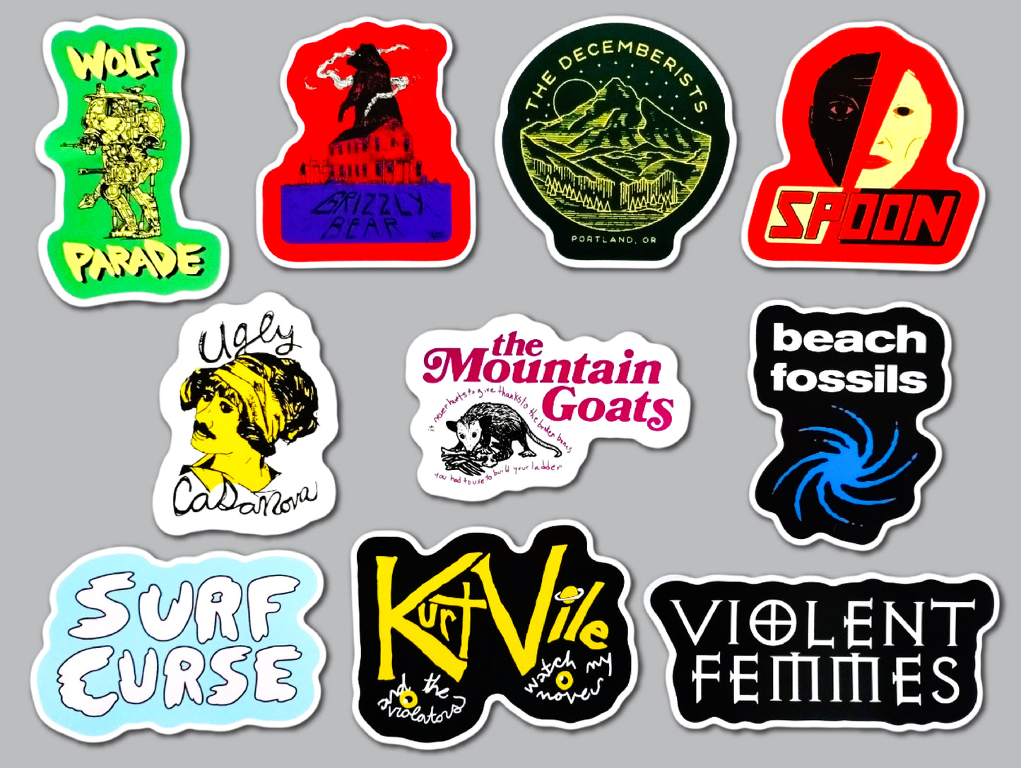 Indie Rock Sticker Pack (10 Stickers) Set 6