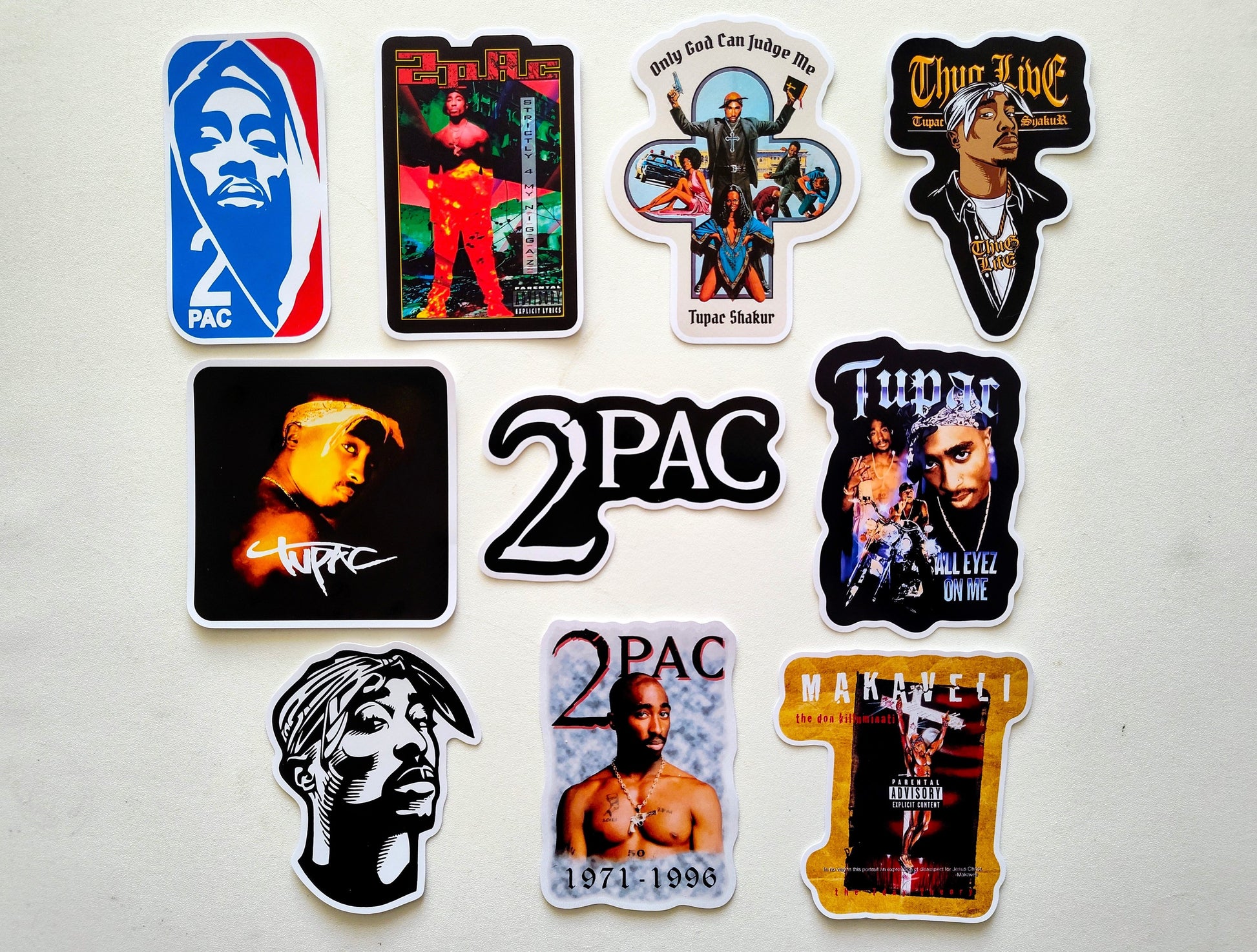 2Pac (Tupac) Hip-Hop Sticker Pack (10 Stickers) – Omni-Cult