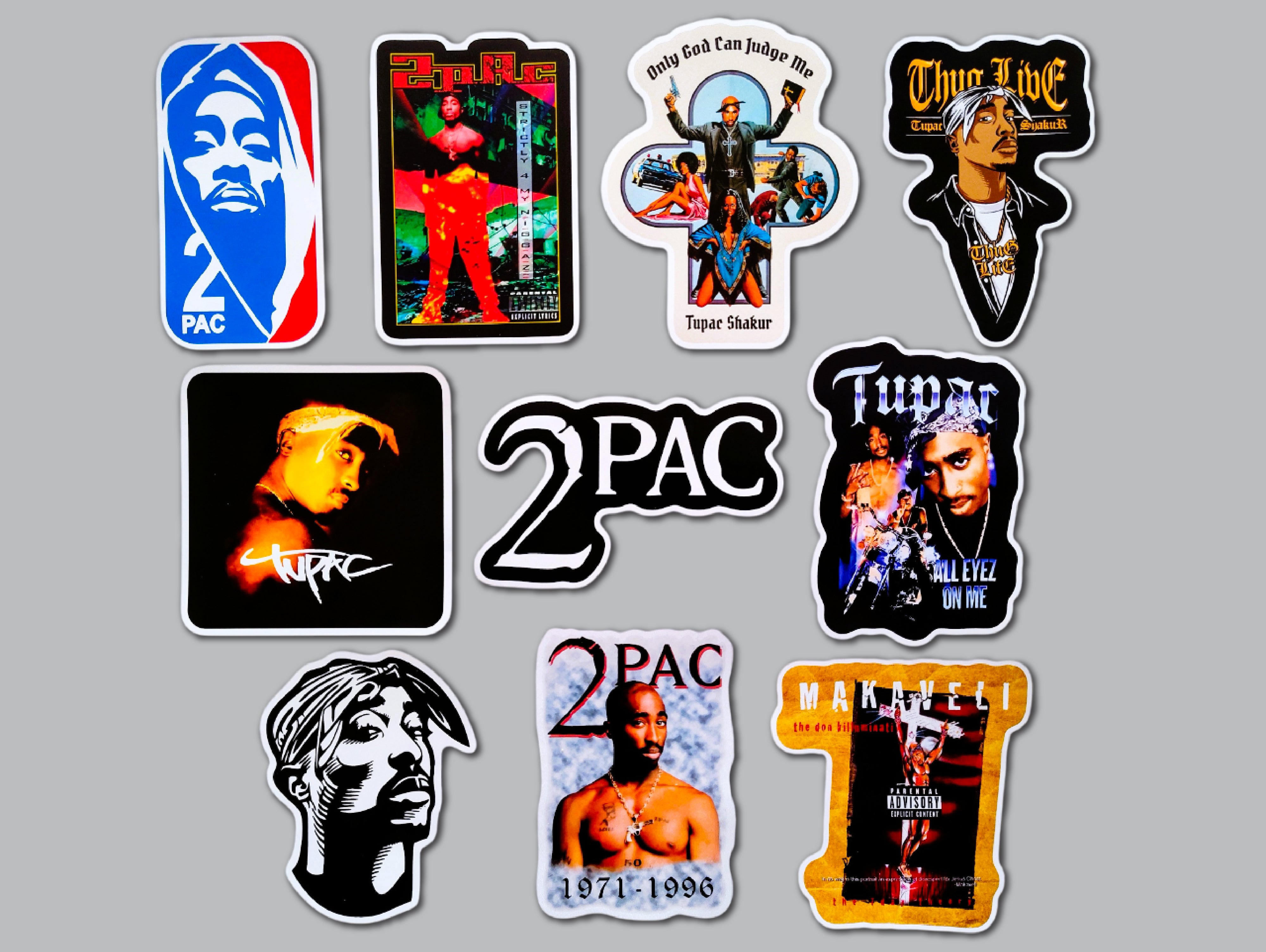 2Pac (Tupac) Hip-Hop Sticker Pack (10 Stickers) – Omni-Cult