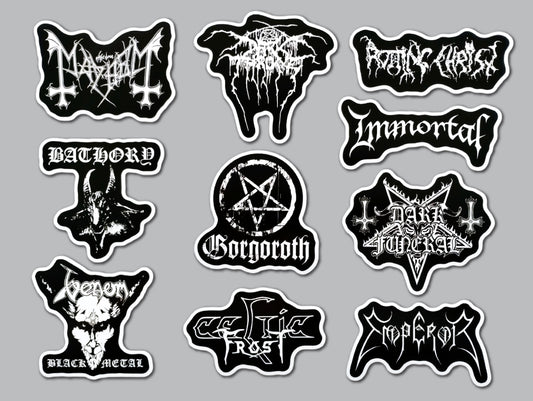 Black Metal Sticker Pack (10 Stickers) Set 1