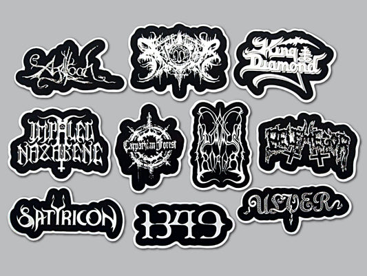 Black Metal Sticker Pack (10 Stickers) Set 2