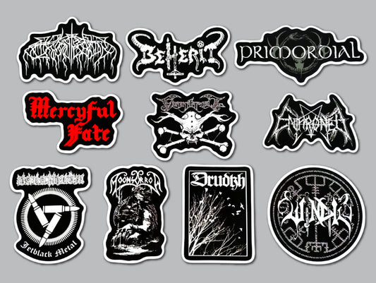 Black Metal Sticker Pack (10 Stickers) Set 4