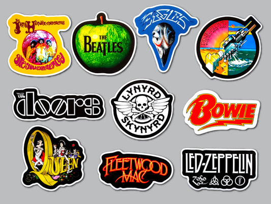 Classic Rock Sticker Pack (10 Stickers) Set 1