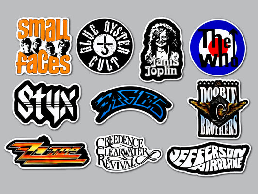 Classic Rock Sticker Pack (10 Stickers) Set 2