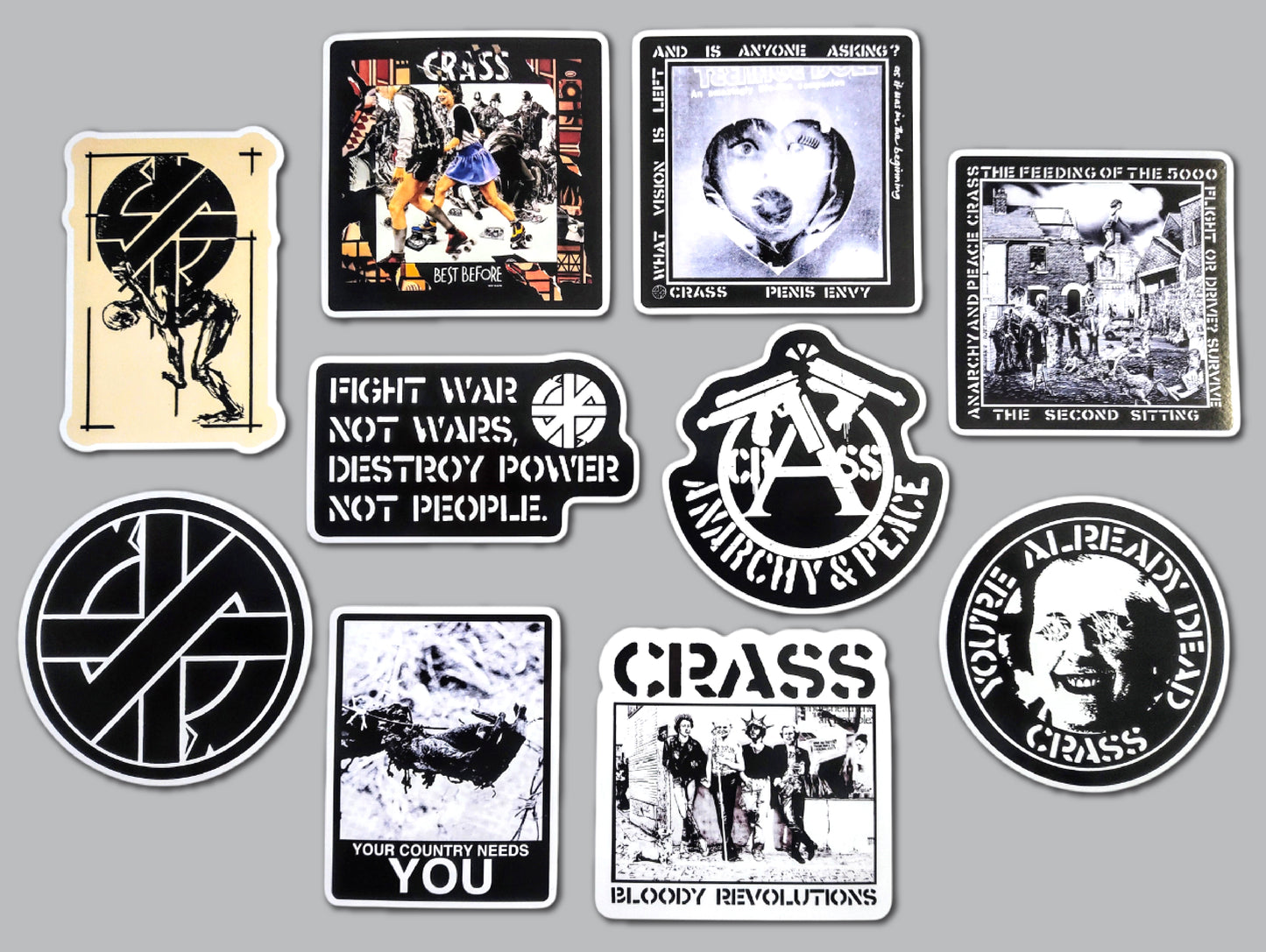 Crass Sticker Pack (10 Stickers)