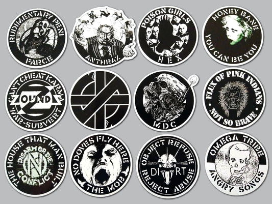 Crass Records / Anarcho Punk Sticker Pack (12 Stickers) SET 1