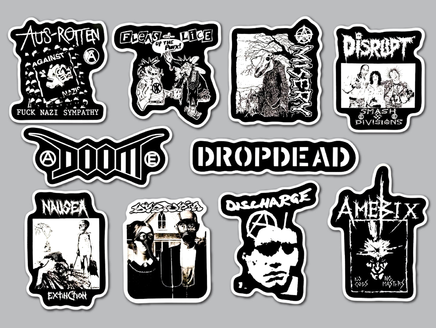 Crust Punk Sticker Pack (10 Stickers) SET 12