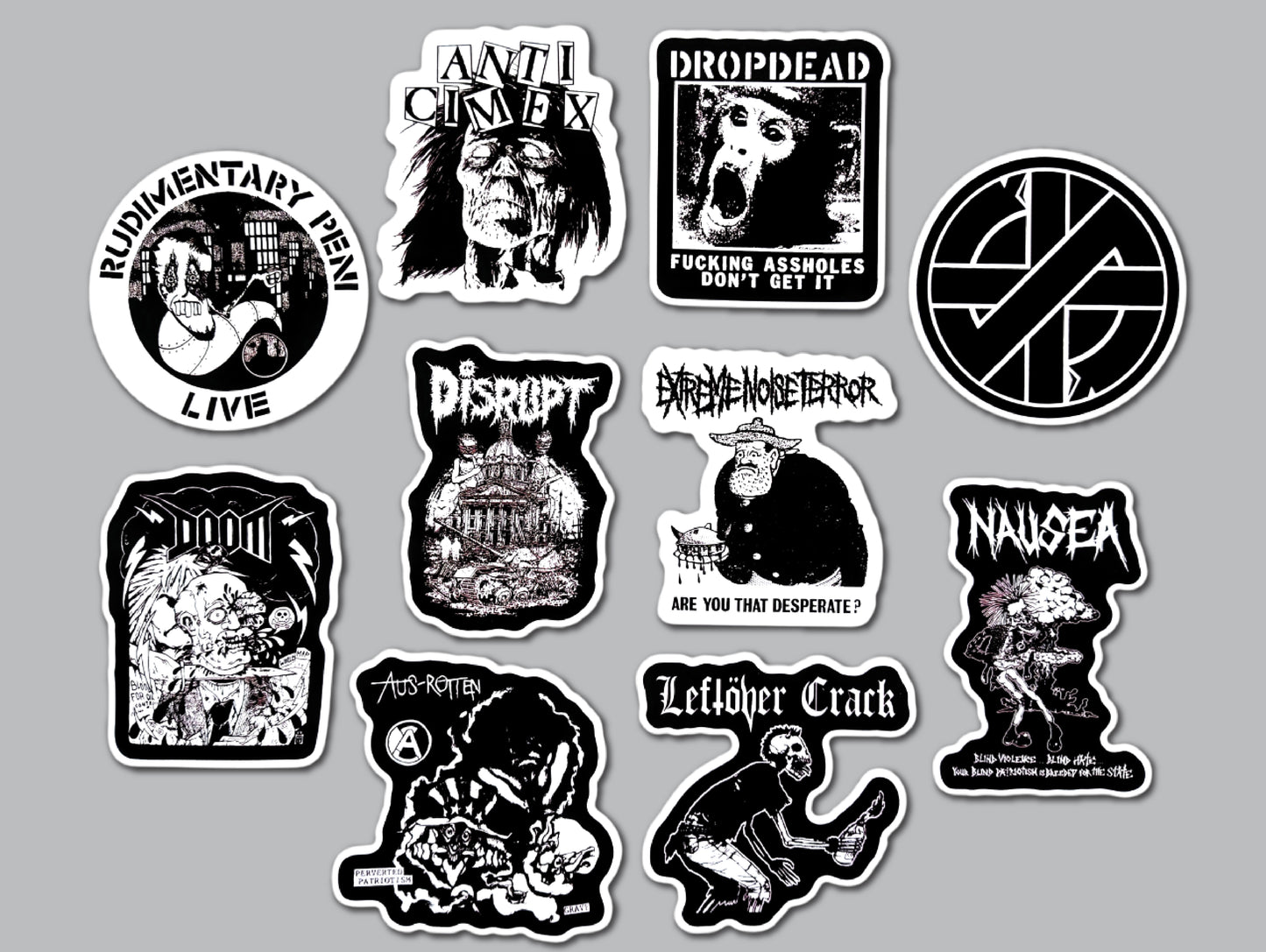 Crust Punk Sticker Pack (10 Stickers) SET 16