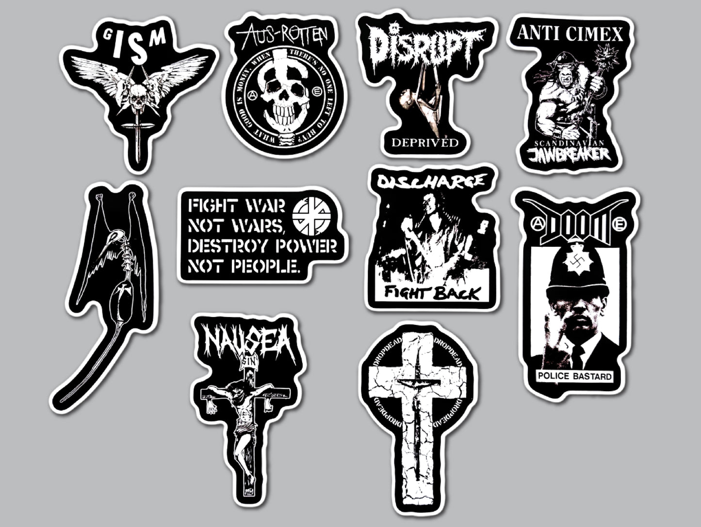 Crust Punk Sticker Pack (10 Stickers) SET 22
