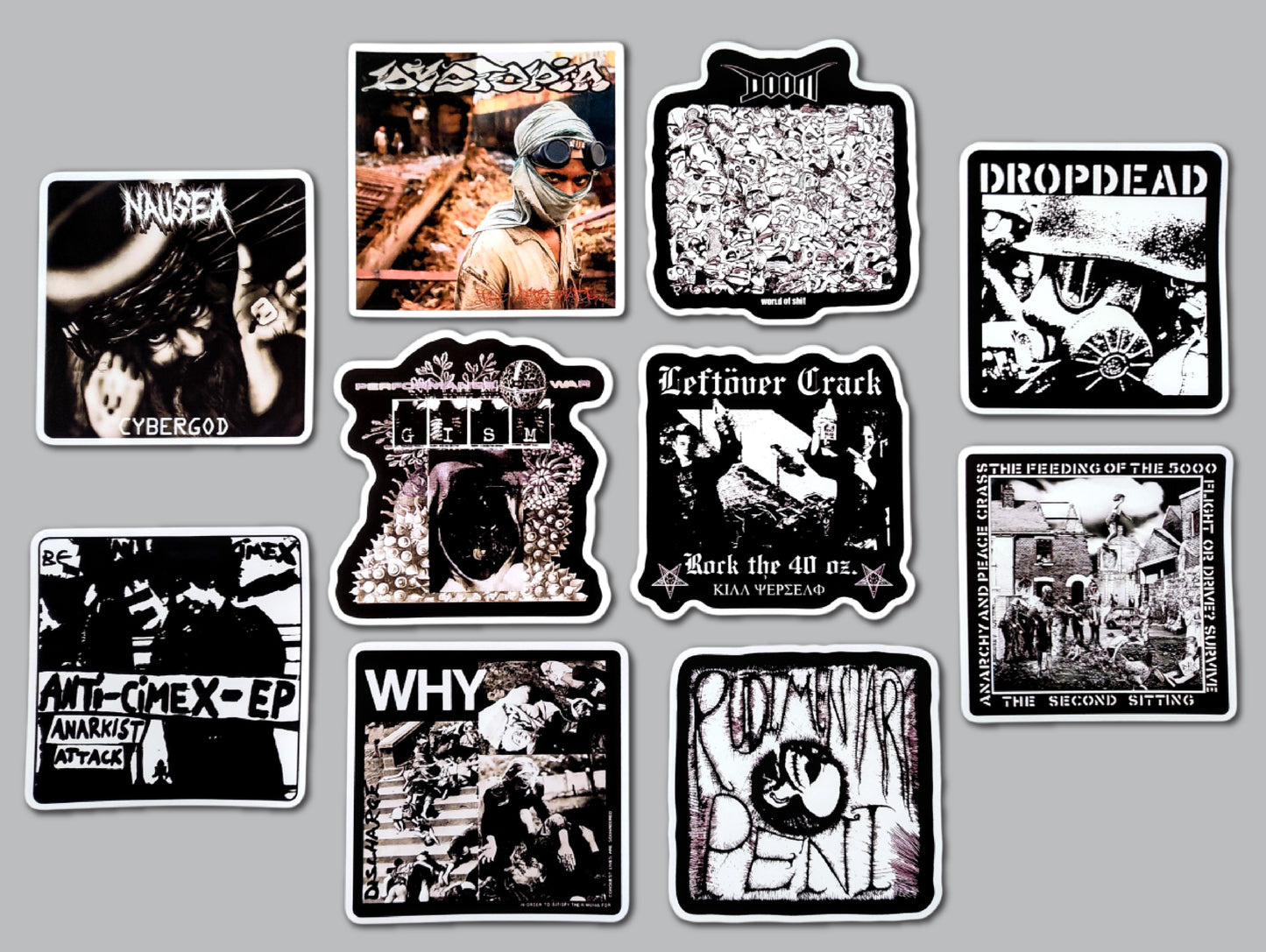 Crust Punk Sticker Pack (10 Stickers) SET 24