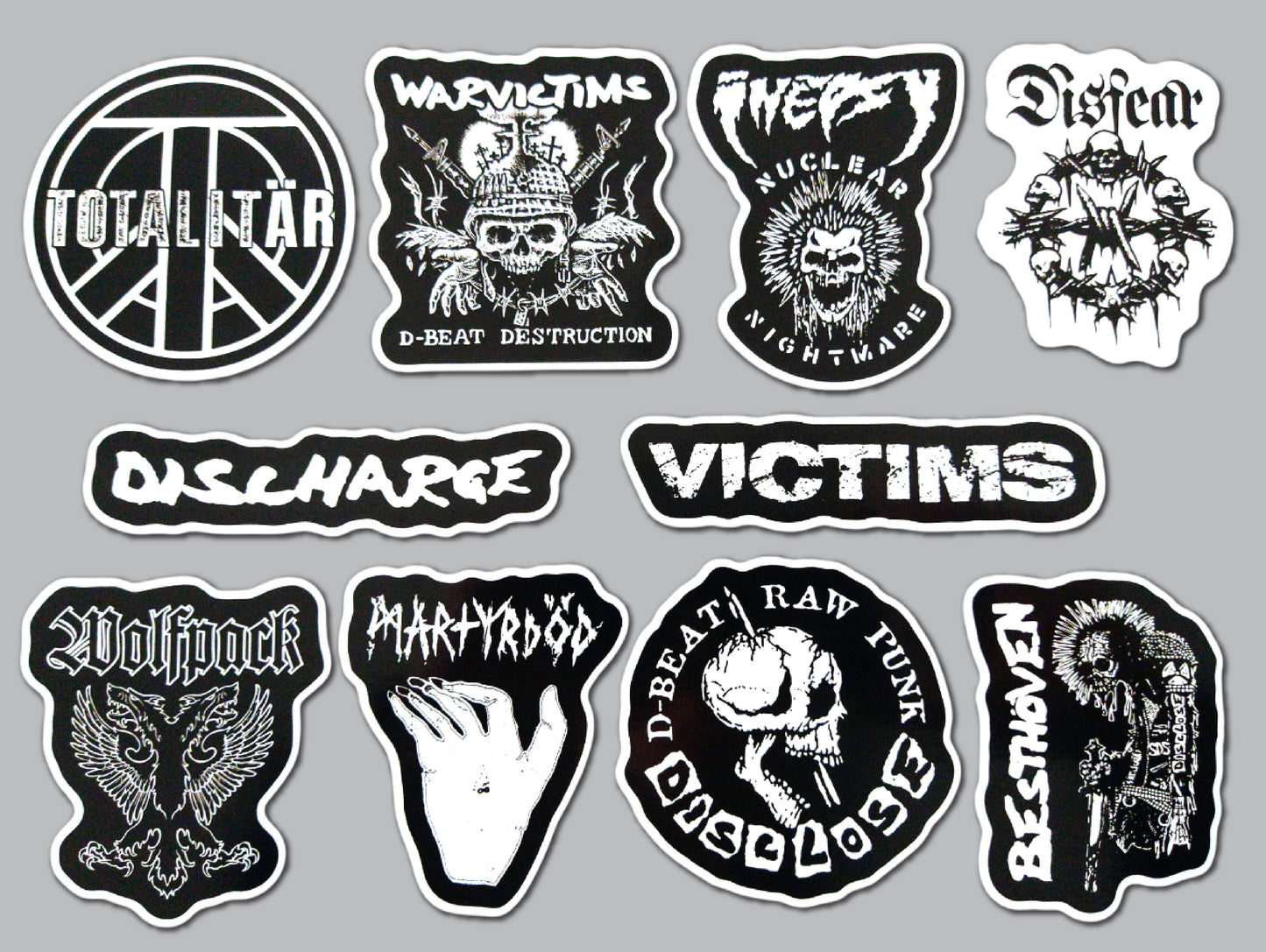 D-Beat Raw Punk Sticker Pack (10 Stickers) SET 1
