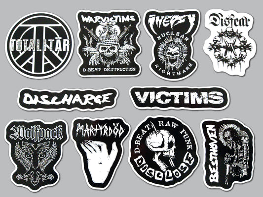D-Beat Raw Punk Sticker Pack (10 Stickers) SET 1