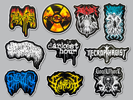 Death Metal Sticker Pack (10 Stickers) Set 10