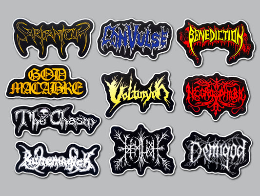 Death Metal Sticker Pack (10 Stickers) Set 11