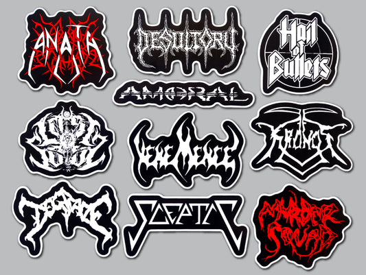 Death Metal Sticker Pack (10 Stickers) Set 15