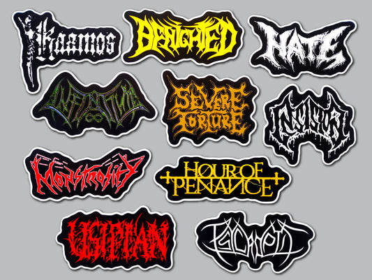 Death Metal Sticker Pack (10 Stickers) Set 16